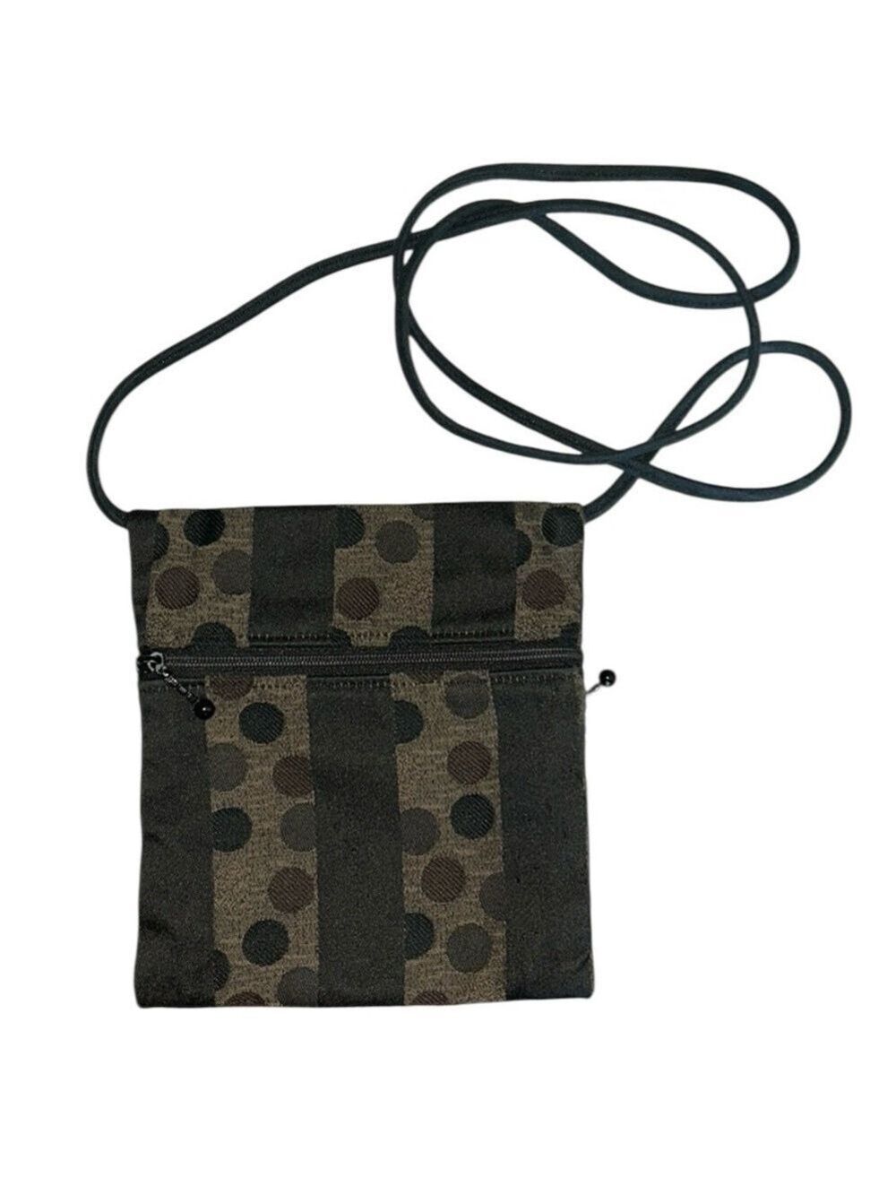 Maruca Colorado Cupcake Handmade Small Crossbody Black and Brown Jacquard Fabric